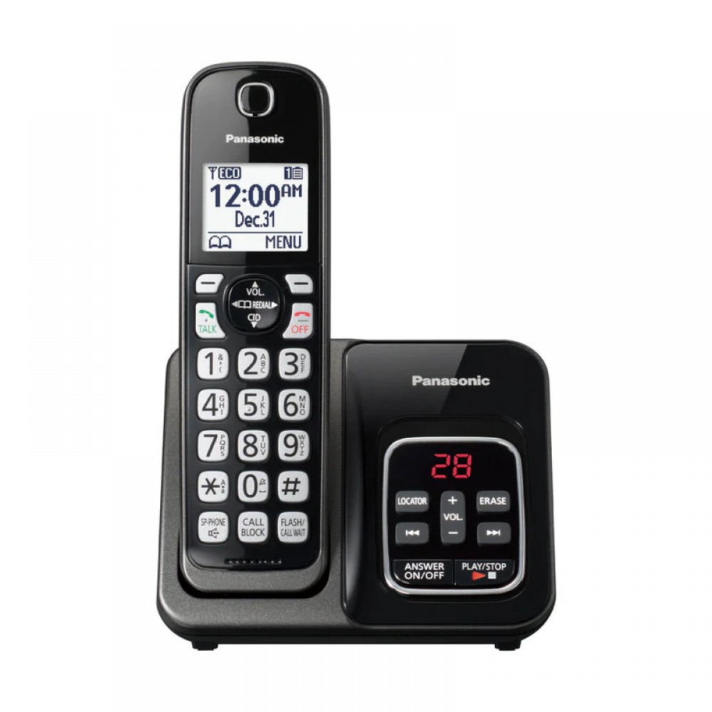 Panasonic Expandable Cordless + Voice Mail Black KX-TG6862JTB