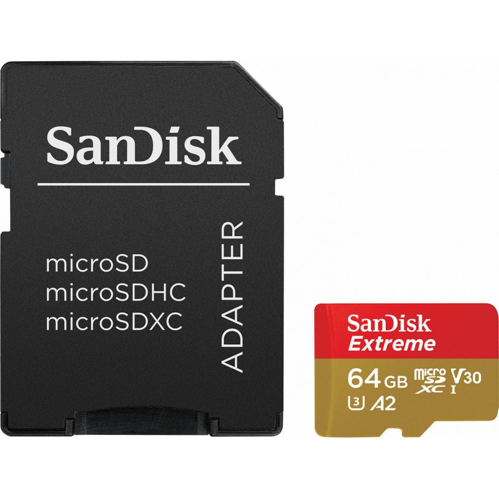 Sandisk Extreme Action microSDHC 32GB U3 V30 A1 with Adapter SDSQXAF- 032G-GN6AA