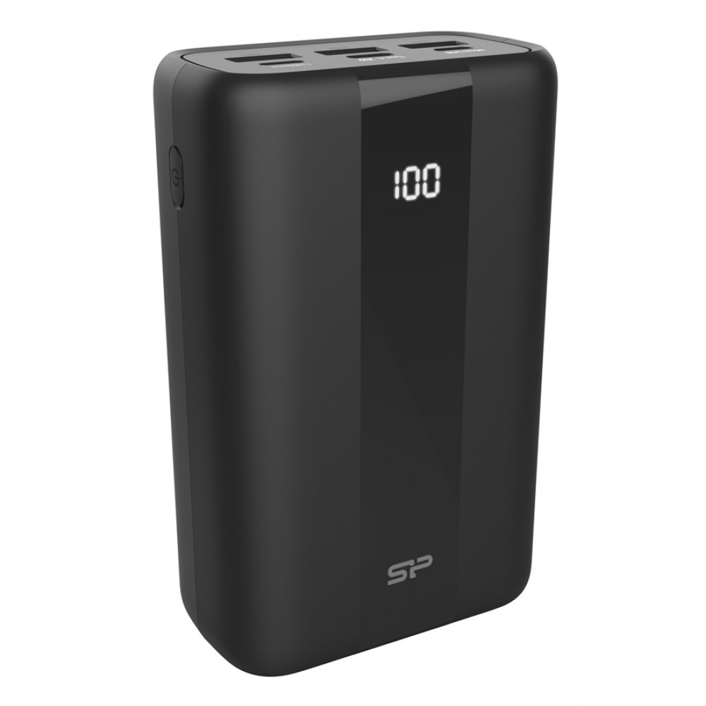 SP PowerBank QX55 Triple USB-A Output, 1x Type-C In/Output , Triple input: Type-C, Micro-USB, Lightning, QC/PD, 30.000 mAh