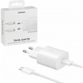 Samsung Φορτιστής με Θύρα USB-C και Καλώδιο USB-C 25W Λευκός (Travel Adapter 25W EP-TA800XWEGWW) (Retail)