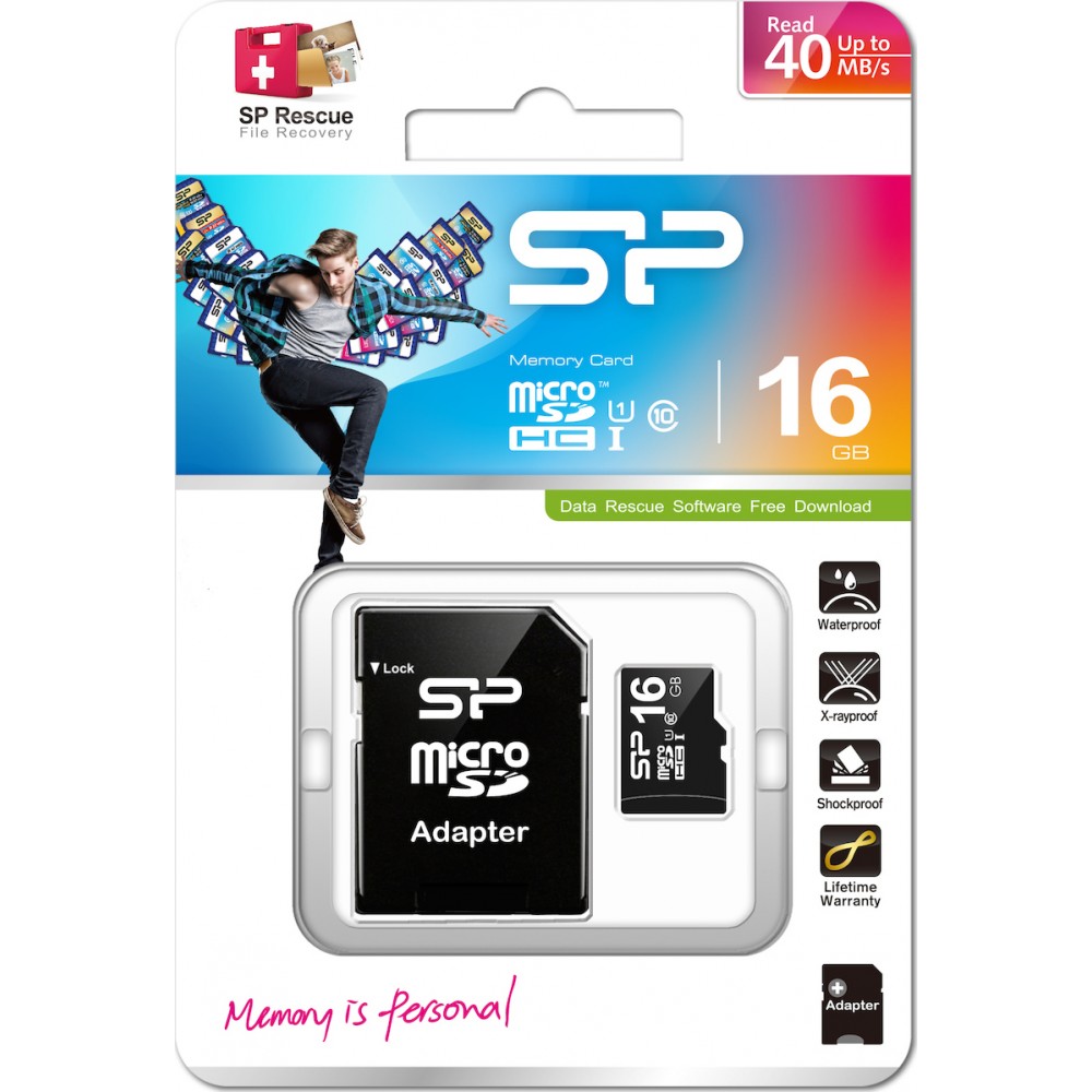 Silicon Power microSDHC 16GB Class 10 High Speed με αντάπτορα