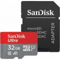 Sandisk Ultra microSDHC 32GB Class 10 U1 A1 UHS-I με αντάπτορα