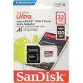 Sandisk Ultra microSDHC 32GB Class 10 U1 A1 UHS-I με αντάπτορα