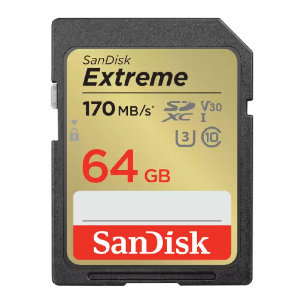 Sandisk Extreme SDXC 64GB Class 10 U3 V30 UHS-I 170MB/s